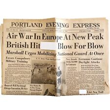 WW2 1940 Newspaper Portland Maine Evening Express War In Europe July 12 DWCC17 picture