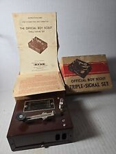 Vintage Official Boy Scout Triple Signal Set Original Box Vintage BSA picture