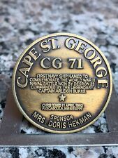 USS Cape St. George CG 71 christened medal coin Pascagoula, Miss. picture