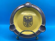 Vintage Schweinfurt, Germany Crest Cigarette Ash Tray Porcelain  CHROME/YELLOW picture