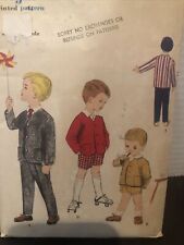 Vogue 1950s Sweet Toddler Boys Suit Set Vintage Sewing Pattern Size 5 Cut picture