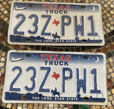 Expired Pair of TEXAS Truck Space Shuttle License Plates - 23Z-PW picture