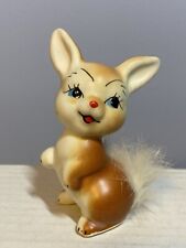 Vintage Enesco Whiskers Fur Bushy Tail Bunny Rabbit Figurine Japan- picture