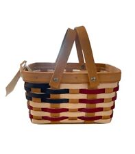 NEW with Tags - Longaberger 2009 Patriotic Little Market Flag Basket+Protector picture