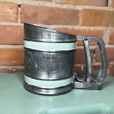 Vintage Omega Sift Metal Flour Sifter Mint Green Stripe Good Housekeeping picture