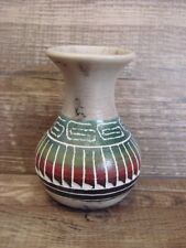 Small Navajo Indian Hand Etched Horse Hair Pottery Vase Signed CB picture
