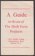 A Guide to Use of The Herb Farm Products Chester NJ c 1950s picture