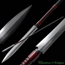 Japanese Shrine Long Yari Spear Polearm Sword Pattern Steel Blade Sharp #3741 picture