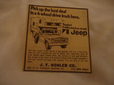 American Motors Jeep  1972 car newsprint ad picture