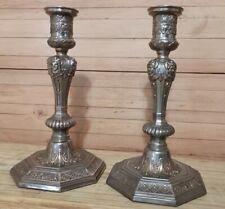 Vintage Silver Plated Candle Stick Holders Japan No Polish Finish  picture