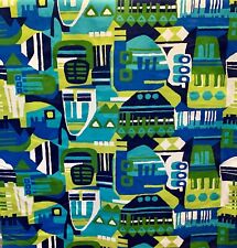 RARE Vintage EVERFAST Abstract Mid Century Modern Cotton Print MCM Fabric TRV007 picture
