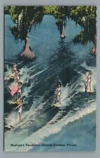 Neptune's Daughters Cypress Gardens FL Florida Water Skiing Vintage Postcard picture