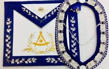 MASONIC NEW ELEGANT LOOK PAST MASTER APRON AND COLLAR ROYAL BLUE VELVET-HSE picture