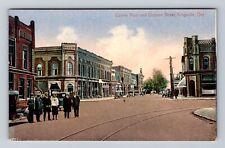 Kingsville Canada, Corner Main & Division Street, Lady & Gents, Vintage Postcard picture