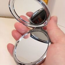 Vintage Mirror Purse Pocket Dual Magnifying No Markings Scratched Back read picture