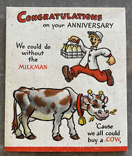 Hallmark Vintage Humorous Anniversary Greeting Card Milkman Dentist + picture
