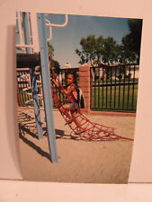 VINTAGE FOUND PHOTOGRAPH COLOR ART OLD PHOTO HAWAIIAN GIRL CITY PARK PLAYGROUND picture