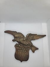 Vtg Military ARMY Brass American Eagle Interior/Exterior Wall Decor Plaque picture