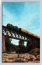 Rutland #207 Disel Train Railway Cuttingsville Trestle New York Postcard picture