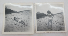 Vintage 1950s Woman In Swimsuit Beach Photographs Set of 2    TF picture