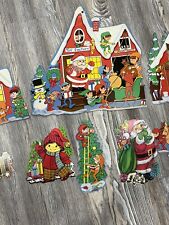Lot Vintage Christmas Die Cuts Santa Village Elf Train FUN WORLD Decorations picture