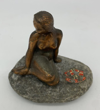 VTG Hans Christian Andersen The Little Mermaid Bronze Miniature Denmark Souvenir picture