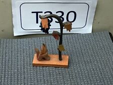 Vintage Erzgebirge Miniature Fox Grapes Wood Carved  Figurine picture
