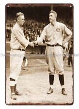 1916 baseball John McGraw Christy Mathewson metal tin sign find home decor picture
