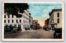 Vintage Postcard Freeport IL Stephenson Street 1928 Business District Q14 picture