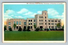 Laramie WY, University Wyoming, WY Union Building, Wyoming Vintage Postcard picture