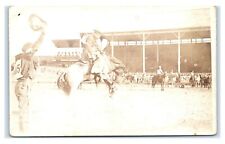 Postcard Cowboy Riding Horse in Rodeo Competition Pendleton OR? RPPC A49 picture