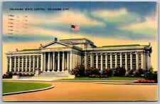 Vtg Oklahoma City OK Oklahoma State Capitol 1940s Linen View Postcard picture