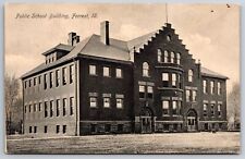 Forrest Illinois~Public School Building~1908 Postcard picture