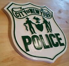 Police New York classic 3D routed carved wood patch plaque Sign Custom picture