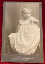 RARE c.1880's CABINET CARD ADORABLE BABY REACHING OUT JARMUTH CHICAGO ILLINOIS picture