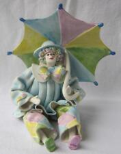 Exquisite Rare Porcelain Pierrot Clown Umbrella Italy for Gumps San Francisco 20 picture