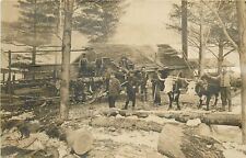 Postcard RPPC c1910 Newport New Hampshire Logging Lumber Sawmill Worker 23-13818 picture