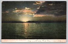 Sunset Great Salt Lake Salt Lake City Utah Vintage Divided Back Postcard c1907 picture