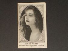 E123 American Caramel MOVIE STARS #48, BLANK BACK, AGNES AYRES, VERY NICE CARD picture