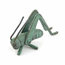 Small Green Good Luck Metal Cricket Figurine Fireplace Hearth Solid Brass Insect picture