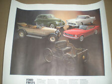 RARE FORD FIRSTS POSTER SIGN 1922 LINCOLN 1939 MERCURY 1955 TBIRD 1965 MUSTANG picture