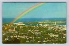 Honolulu HI- Hawaii, Aerial Downtown, Vintage c1962 Souvenir Postcard picture