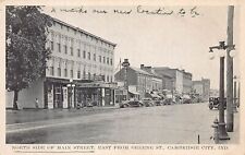 Cambridge City IN Indiana Main Street 1930s Chevrolet Drug Store Postcard K4 picture