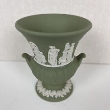 Vintage Wedgwood Jasperware Sage Green Small Grecian Urn Vase 3 1/2
