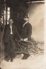 Two Sharply Dressed Men Working - Early 1900s Real Photo RPPC picture