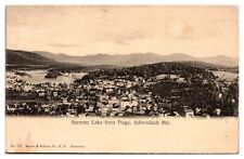 Antique Saranac Lake from Pisga, Town Scene, Adirondack Mountains, NY Postcard picture