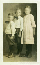 1920s Three siblings Boys & Girl Hand Colored RPPc picture