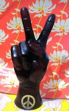Vintage Molded Plastic PEACE SIGN Hand~ Intact Stickers~9