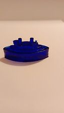  Rare Cobalt Blue Glass REMEMBER THE MAINE Navy Ship Trinket Collector's Dish picture