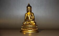 Real Tibet Vintage Old Buddhist Gilded Copper Buddha Statue 
